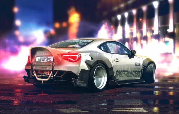 Picture Toyota, Car, White, Sport, GT86, Rear, YASIDdesign