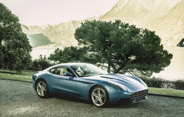 Picture photo, Blue, Ferrari, Car, Berlinetta, Touring, 2015, Lusso, Luxury, Carrozzeria
