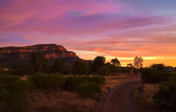 Picture road, nature, rock, Australia, glow