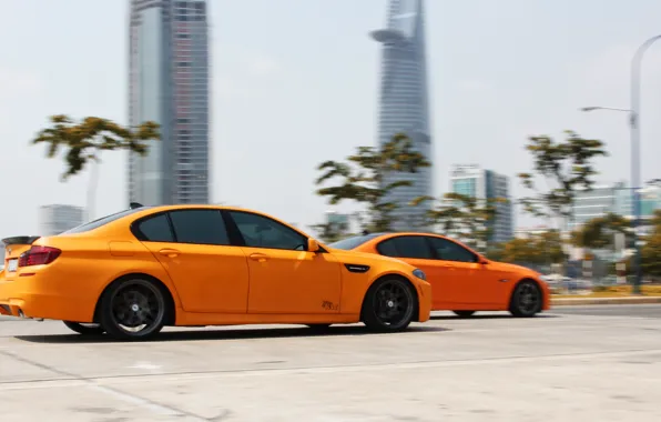 Picture BMW, Orange, Speed, Matte, Tuning, F10