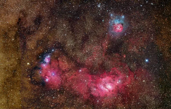 Picture stars, clusters, the lagoon nebula, Sagittarius