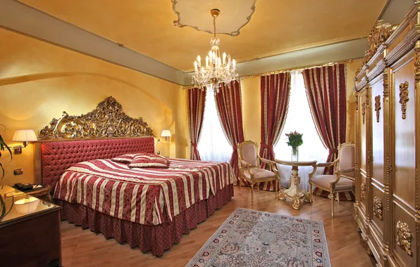 Picture interior, Prague, bedroom, hotel Alchymist