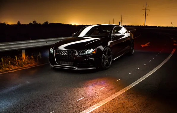 Picture night, audi, black, rs5