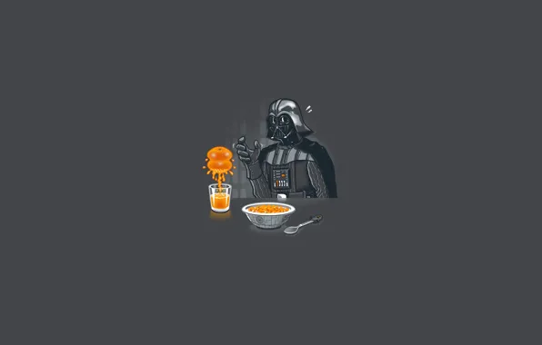 Picture minimalism, Breakfast, Darth, Vader