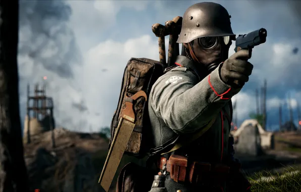 Picture gun, weapons, war, the game, soldiers, German, Electronic Arts, Battlefield 1