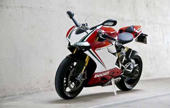Picture white, wall, motorcycle, wall, white, bike, ducati, Ducati, supersport, 1199