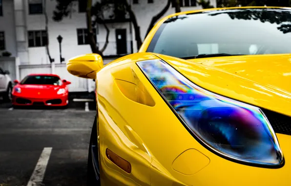 Picture yellow, red, Ferrari, red, Ferrari, 458, italia, f430, yellow, Italy, F430