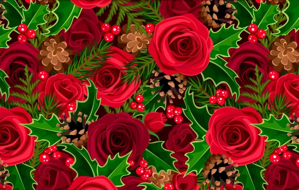 Picture red, roses, bumps, Holly, Holly