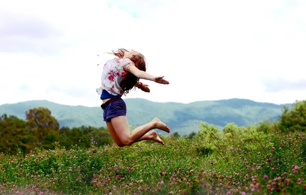Picture freedom, girl, mood, flight