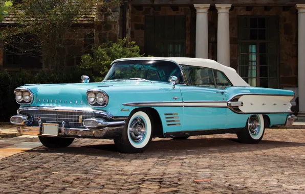 Picture background, classic, Pontiac, Pontiac, the front, Convertible, Custom, 1958, Bonneville, Bonneville