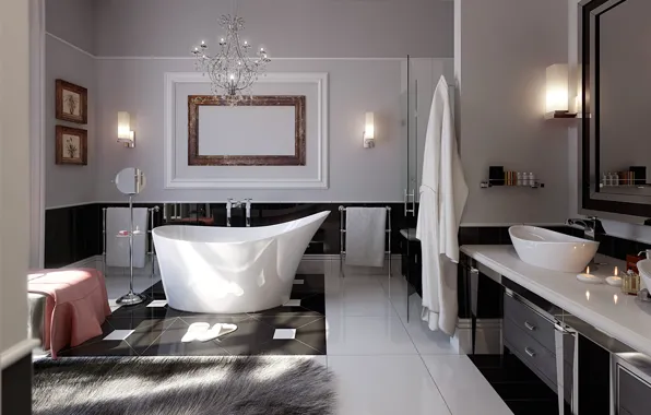 Picture design, style, modern, interior, bathroom, glamorous