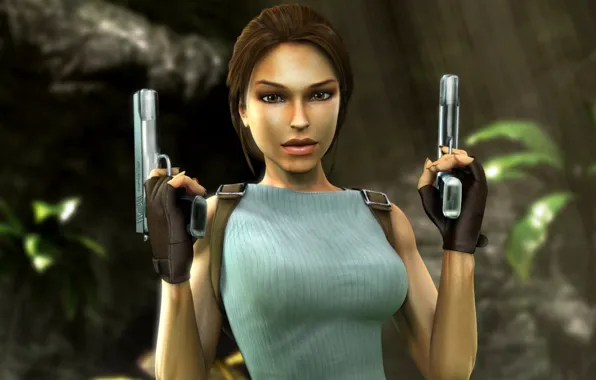 Picture girl, guns, Tomb Raider, Lara Croft