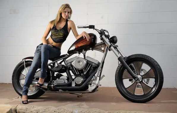 Picture Moto, motorcycle, Classic Bobber, 69 chopper, custom Harley-Davidson
