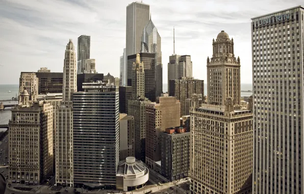 Picture the city, building, skyscrapers, Chicago, USA, Il, Chicago, Illinois