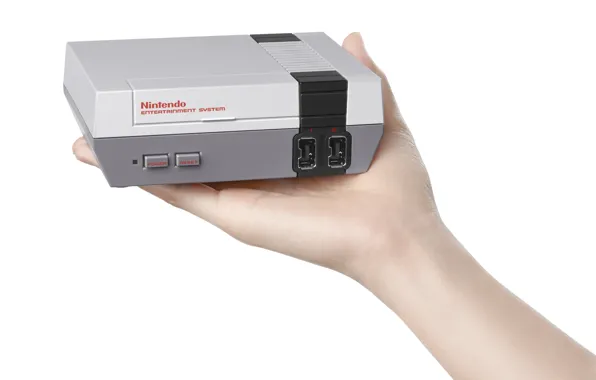 Picture retro, Nintendo, hand, new console, mini NES