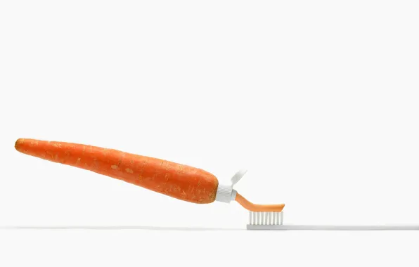 Picture brush, carrots, toothpaste