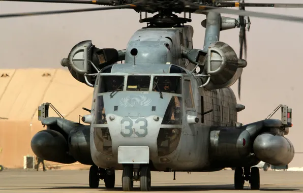 Picture helicopter, military transport, Sikorsky, Aero, heavy, Marine CH-53D Sea Stallion, Engineering Corporation