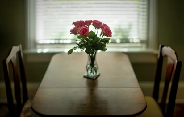 Picture flowers, table, roses