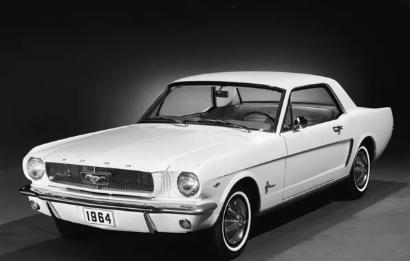 Picture machine, white, Ford Mustang, Ford, 1964