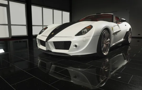Picture reflection, White, Ferrari