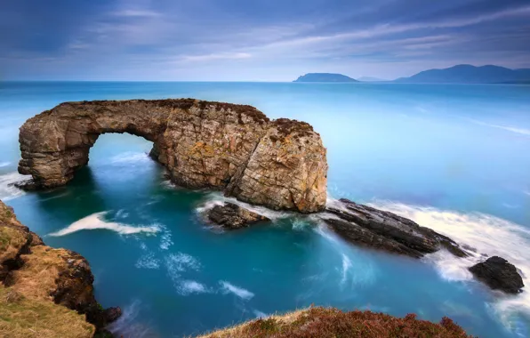 Picture sea, the sky, rocks, excerpt, arch