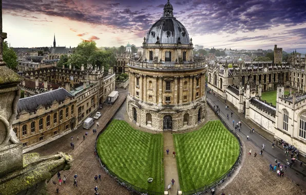 Picture the sky, street, UK, United Kingdom, Oxford, the library of bodleya, Bodleian Library