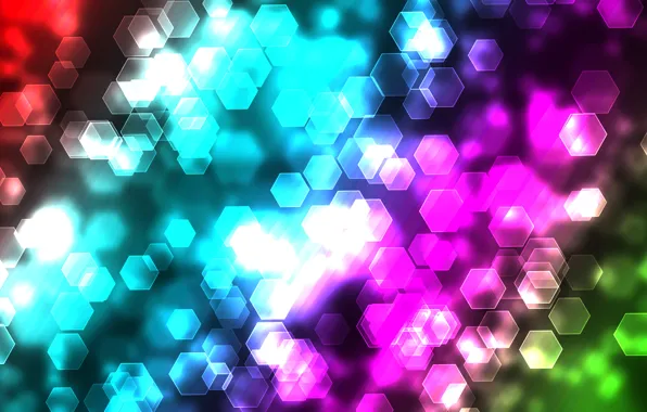 Picture light, abstraction, patterns, paint, colors, light, patterns, hexagons, bokeh, bokeh, 1920x1080, abstraction, hexagons