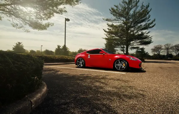 Picture tuning, red, car, Nissan, hd wallpaper, Nissan 370Z