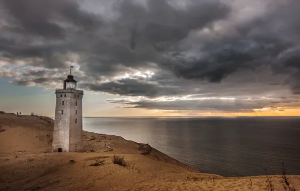 Picture sea, the sky, landscape, sunset, lighthouse