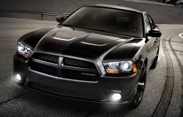 Picture road, the sky, black, 2012, Dodge, freeway, dodge, charger, the front, charger, version, special, blacktop, …