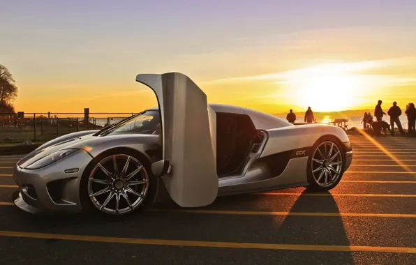 Picture asphalt, sunset, Koenigsegg CCX
