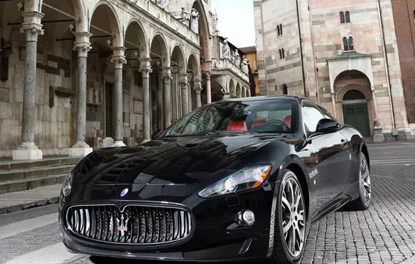 Picture Maserati, Black, The city, Maserati