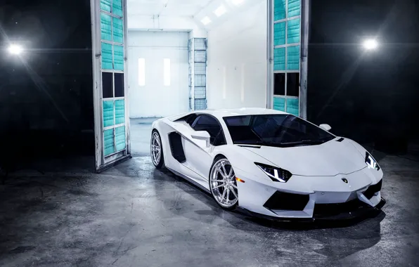 Picture Lamborghini, white, Aventador