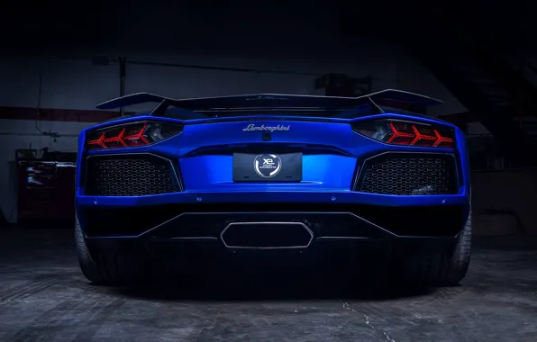 Picture Lamborghini, Blue, Matte, LP700-4, Aventador, Supercar, Spoiler, Rear, Xclusv Is Complimented