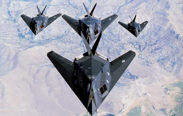 Picture Fighter, Lockheed, UNITED STATES AIR FORCE, F-117, Shock, Subsonic, Single, Nighthawk, American, Lockheed F-117 "Nighthawk"