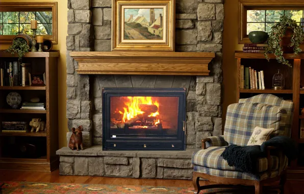 Picture design, style, room, interior, fireplace