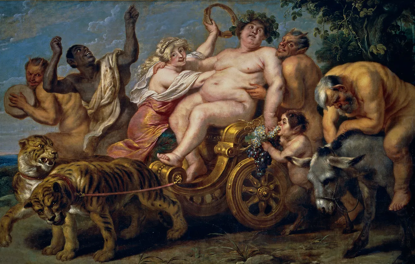 Photo wallpaper picture, mythology, The Triumph Of Bacchus, Cornelis de Vos