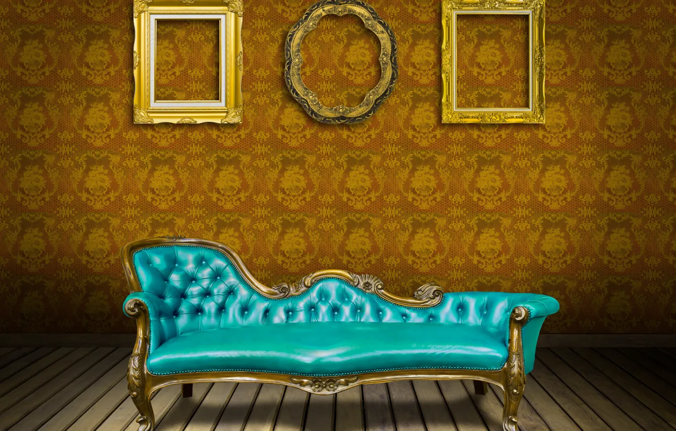 Photo wallpaper sofa, Wallpaper, leather, vintage, luxury, interior, sofa, luxury, frame, bench