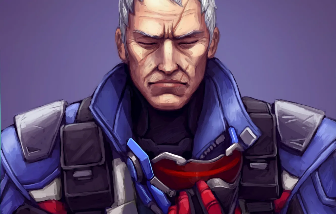 Photo wallpaper face, mask, soldiers, blizzard, overwatch, Jack Morrison, soldier 76