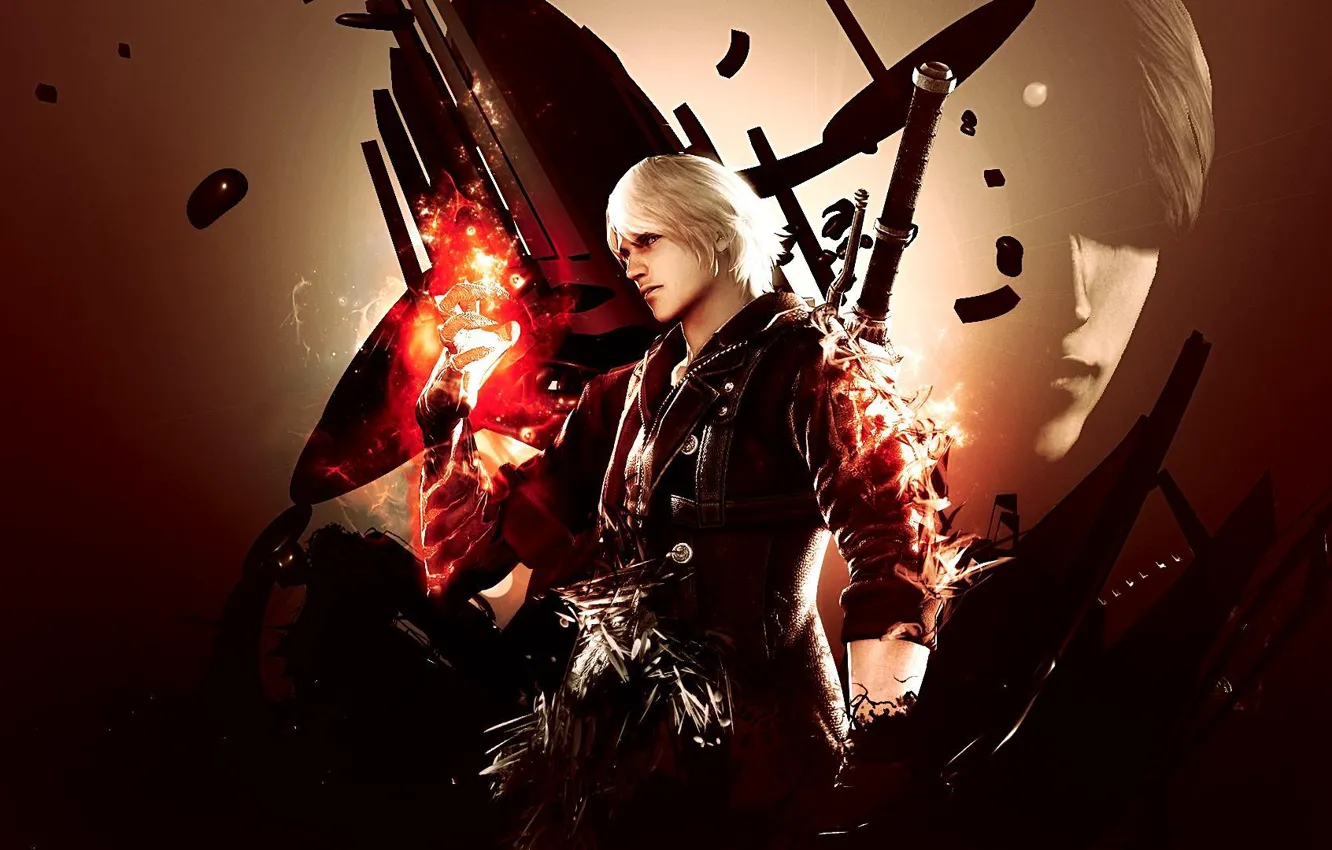 Wallpaper Gun Fire Hand Sword The Red Queen Nero Devil May Cry 4 Nero Artwork Dmc Syan Jin Nero Returns Devil Bringer Red Queen Return Blue Rose Images For Desktop Section Igry