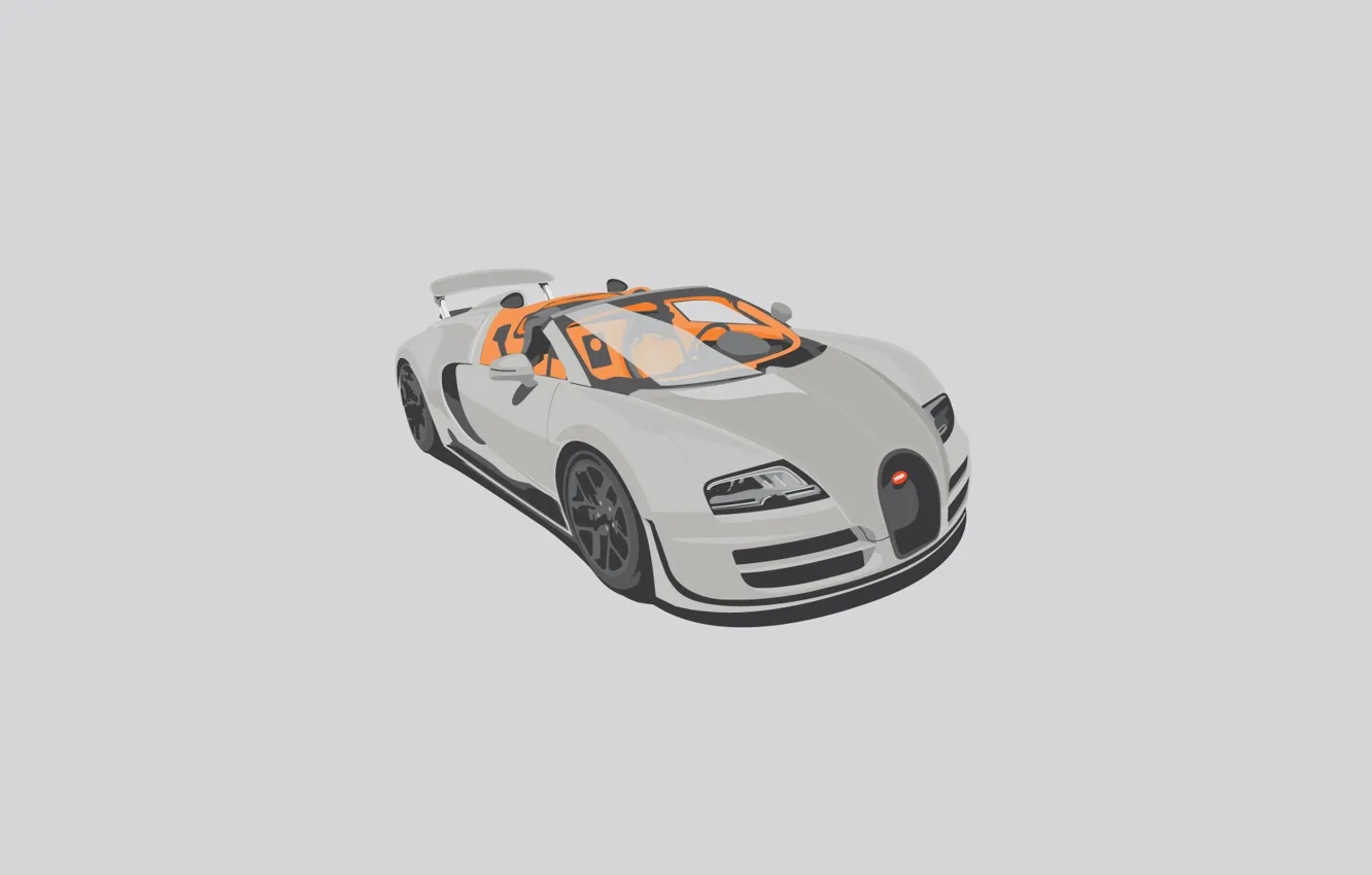 Wallpaper Bugatti, Grand, Veyron, White, Sport, Vitesse, Minimalistic images  for desktop, section минимализм - download