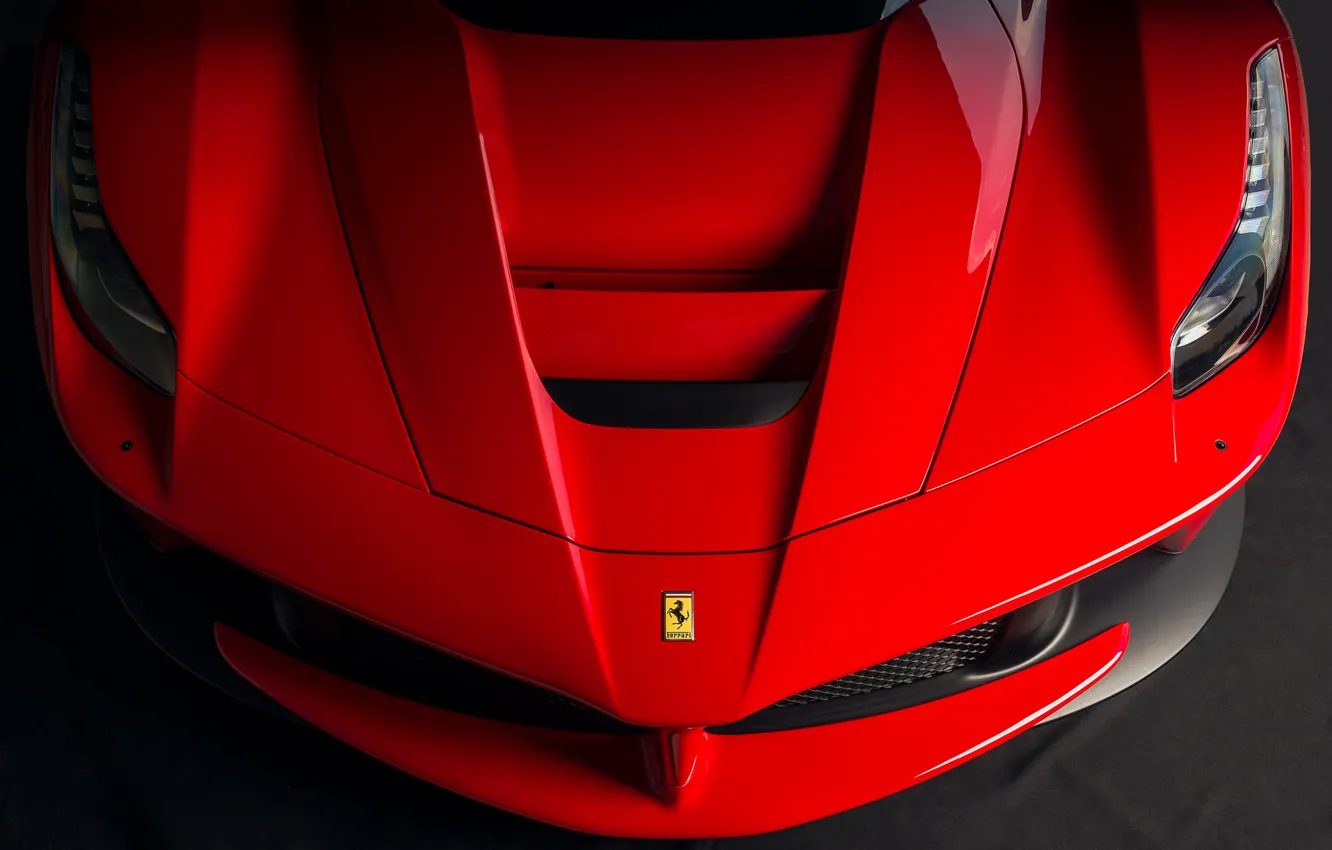 Photo wallpaper Ferrari, red, front, LaFerrari