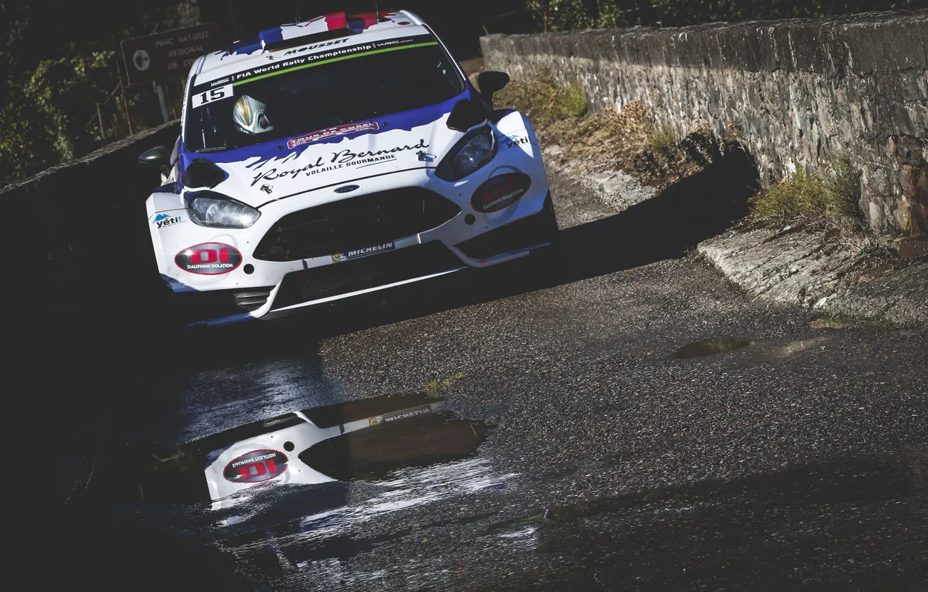 Photo wallpaper Ford, Reflection, Ford, WRC, France, Fiesta, Tour de Corse
