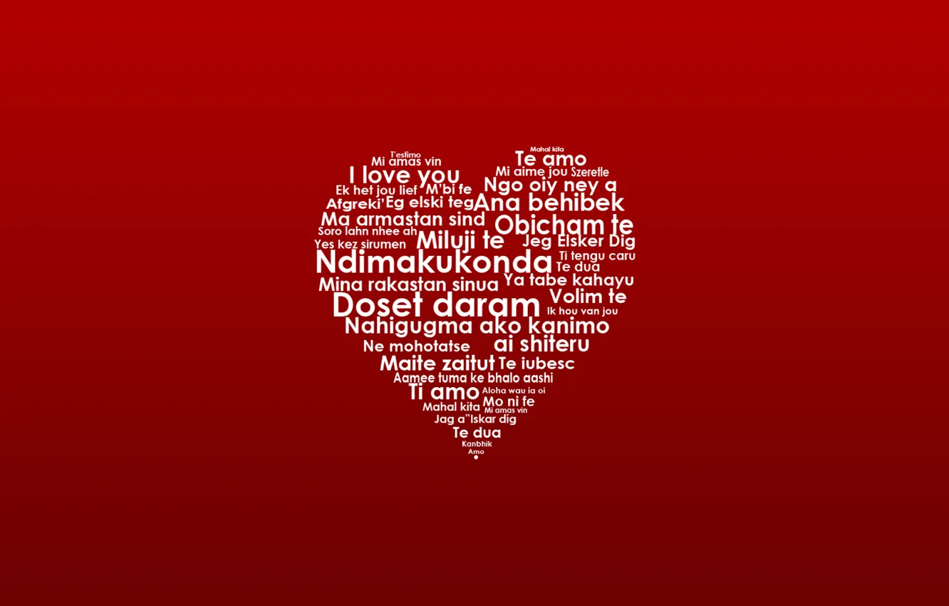 Wallpaper heart, languages, words, i love you images for desktop, section  настроения - download