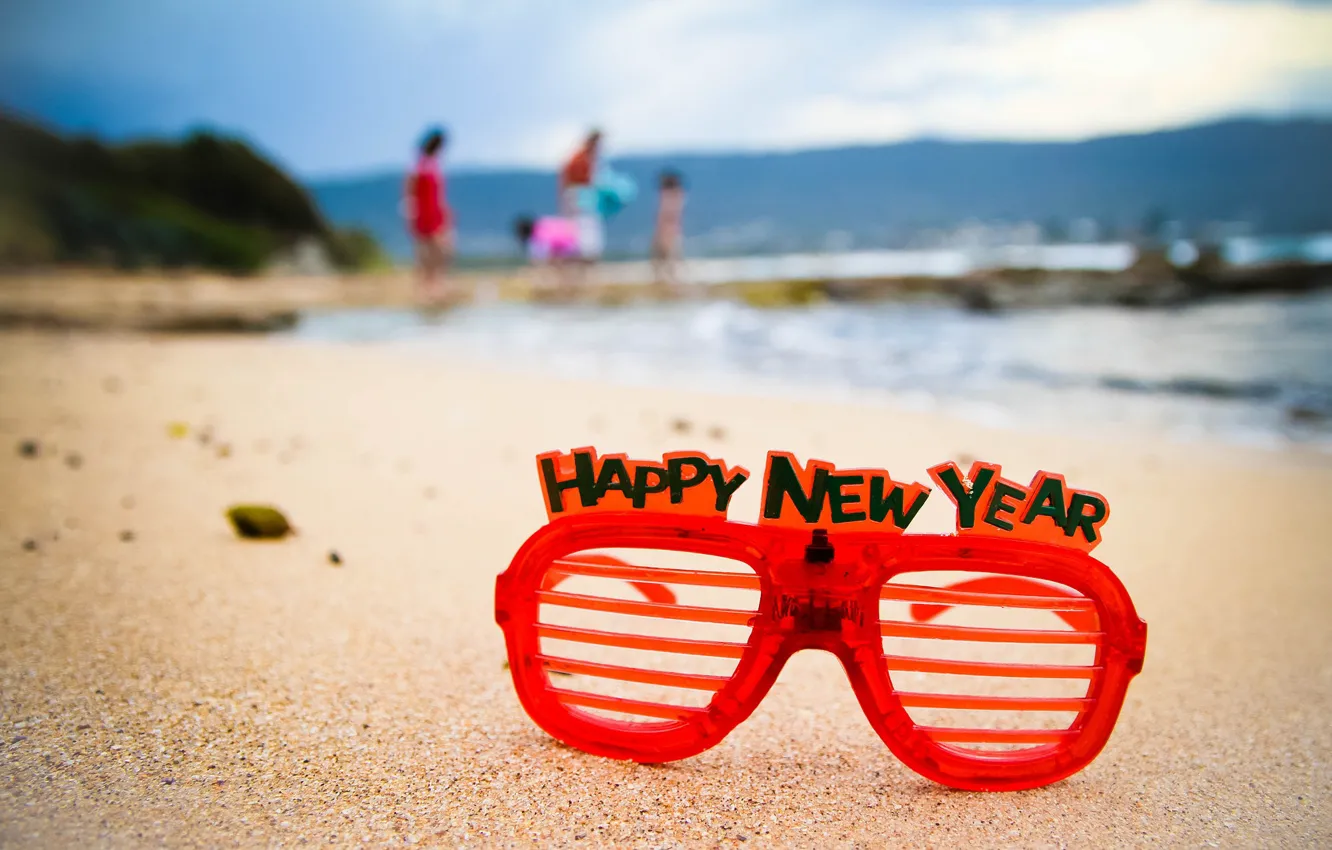 beach, creative, people, holiday, the inscription, shore, new year, Christm...