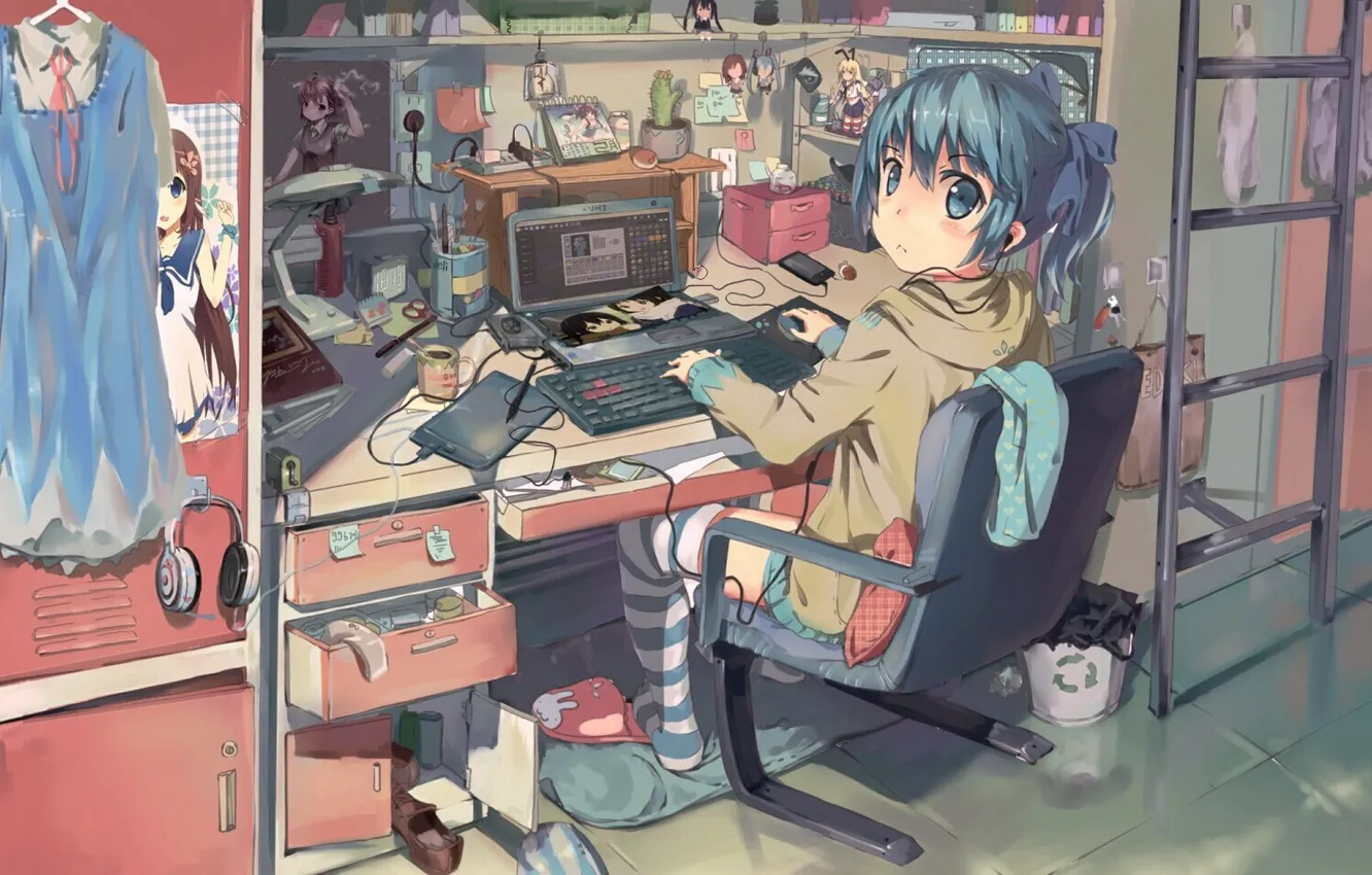 Wallpaper Girl Wire Anime Art Laptop Misaka Mikoto Vocaloid