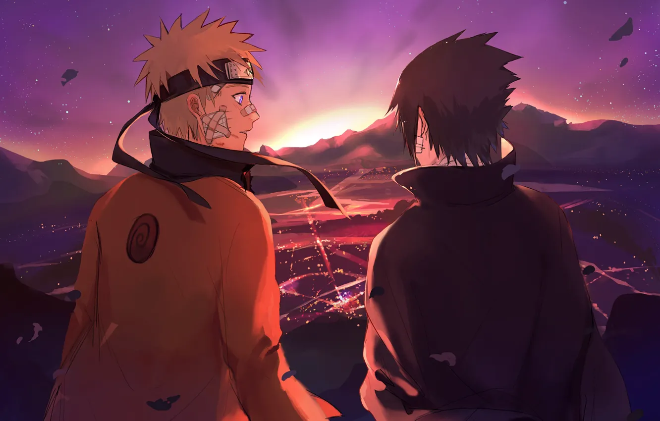 Wallpaper Sunset Anime Art Sasuke Naruto Naruto Images For