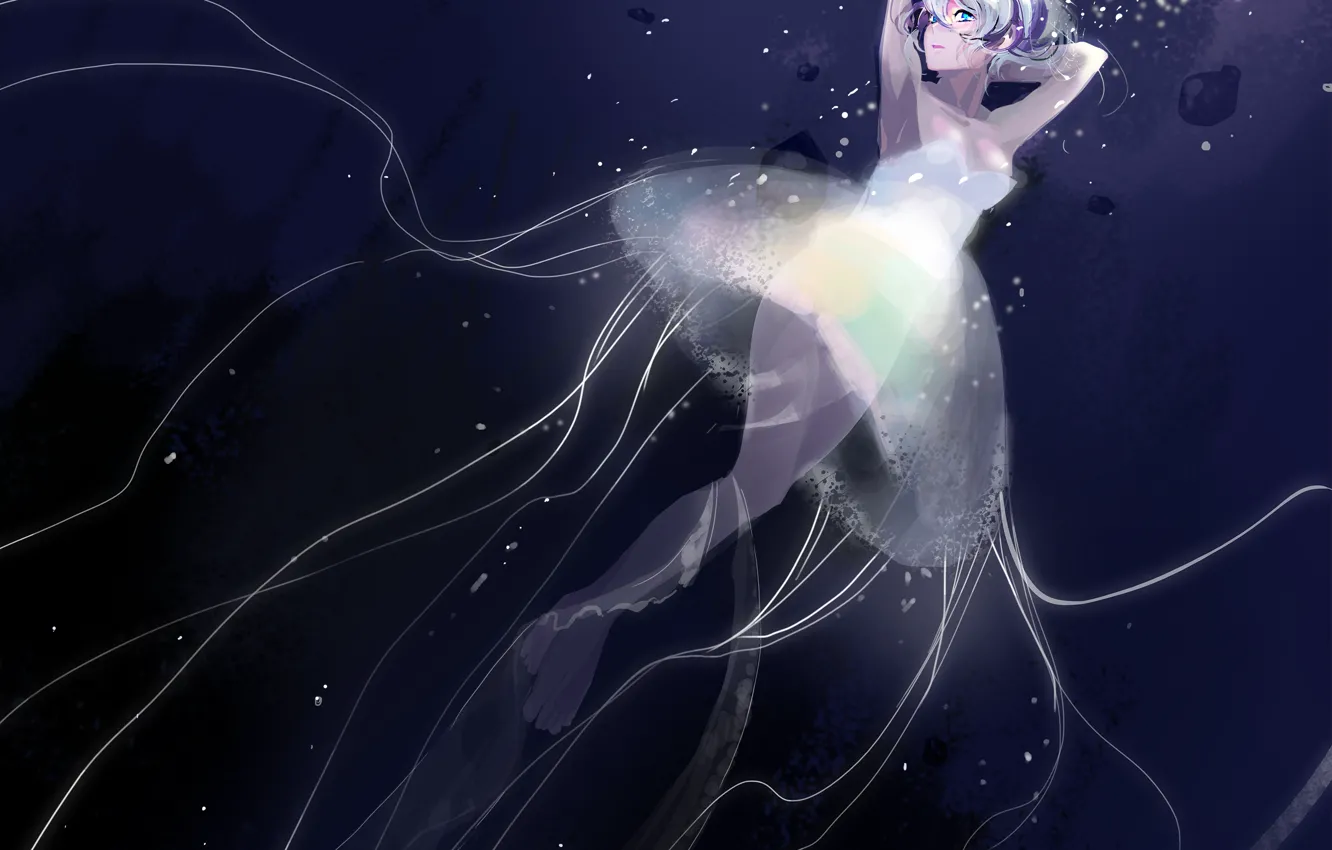 Wallpaper girl, Medusa, anime, art, under water, namu images for desktop,  section прочее - download