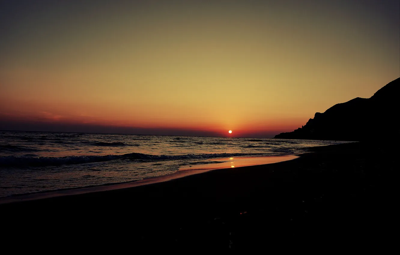 Wallpaper beach, twilight, sunset, sun, hill, dusk, seaside, silhouette  images for desktop, section природа - download