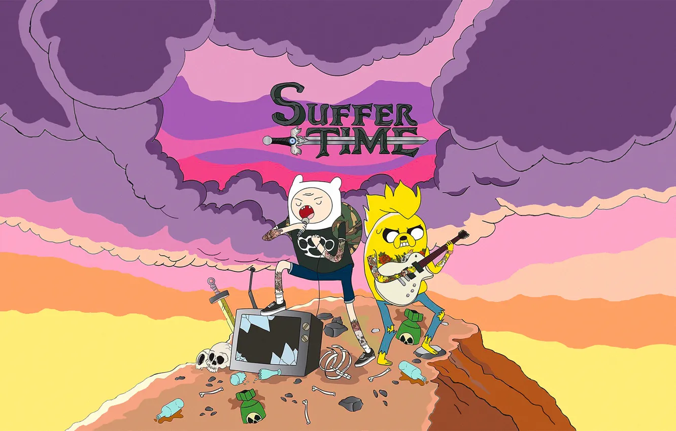 Wallpaper Punk, Rock, Jake, Adventure Time, Finn, Suffer Time, Pop-Punk  images for desktop, section разное - download